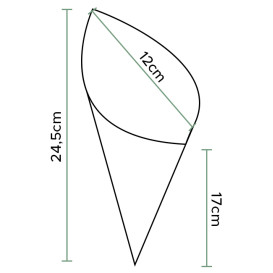 Papieren voedsel kegel Vetvrij "Times" 24cm 100g (2.000 stuks)