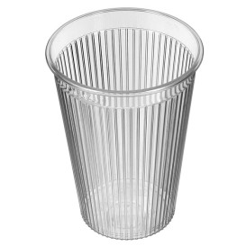 Plastic PS beker "Ribbed" transparant 200 ml (1.000 stuks)