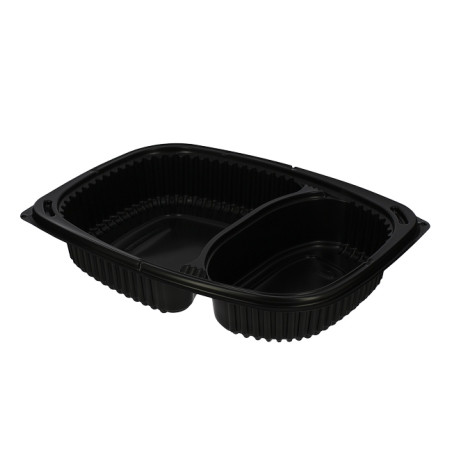 Plastic PP Container Rechthoekige vorm 2C 1250ml 25,5x18,9x4,5cm (40 stuks) 