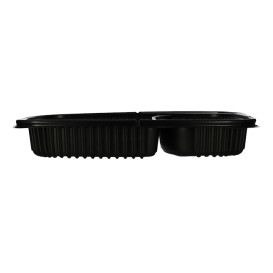 Plastic PP Container Rechthoekige vorm 2C 1050ml 25,5x18,9x4,5cm (320 stuks)