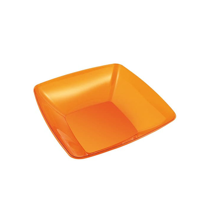 Plastic Kom PS Kristal Hard oranje 480ml 14x14cm 