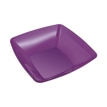 Plastic Kom PS Kristal Hard aubergine kleur 480ml 14x14cm (4 stuks) 