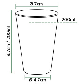 Plastic PS beker "Ribbed" transparant 200 ml (1.000 stuks)