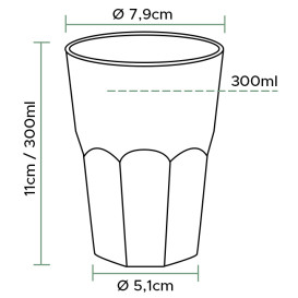 Plastic PS beker Kristal "Deco" transparant 300 ml (450 stuks)