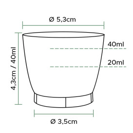 Plastic PS Shotje Geïnjecteerde glascider "Cool" 40 ml (2.000 stuks)