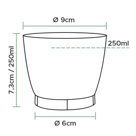 Plastic PS beker Geïnjecteerde glascider "Cool beker PS" 250 ml (750 stuks)