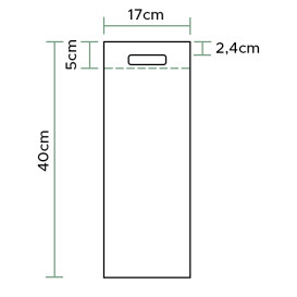 Niet geweven tas met gestanste handgrepen wit 17+10x40cm (25 stuks)