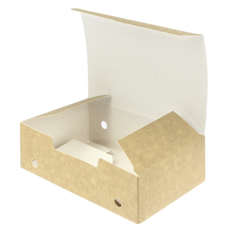 Papieren take-out doos medium maat kraft 1,45x0,90x0,45,m (25 stuks)