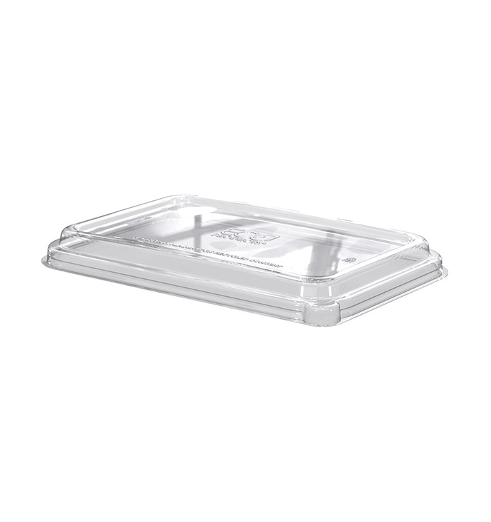 Plastic Deksel RPET transparant voor Suikerriet dienblad Ecologisch 355 en 470 ml (50 stuks) 