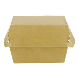 Bakjes Hamburger Kraft Kartonnen Dubbele Sluiting 11x11x7,5cm (50 Stuks)