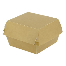 Bakjes Hamburger Kraft Kartonnen Dubbele Sluiting 11x11x7,5cm (50 Stuks)