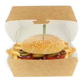 Kraft hamburgerbox Mega16,5x18x9cm ( 200 stuks )