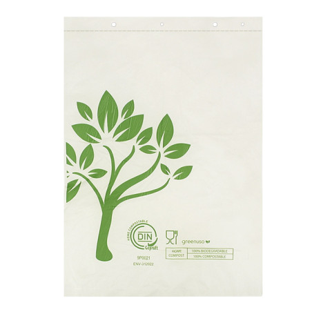 Marktzak Block Home Compost “Be Eco!” 30x40cm 12µm (100 stuks)