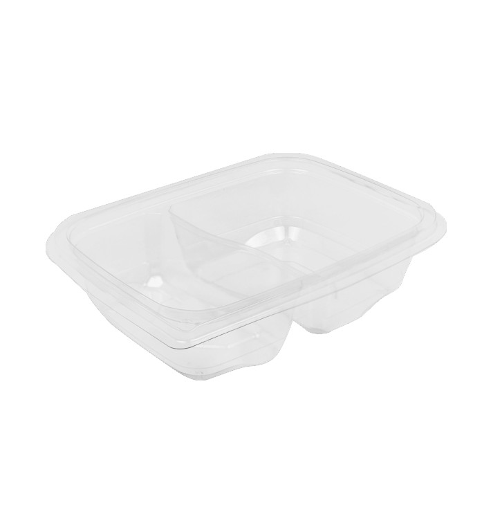 Plastic deli Container PET onverbrekelijk 2C 200/300ml 18x14x4cm (390 stuks)