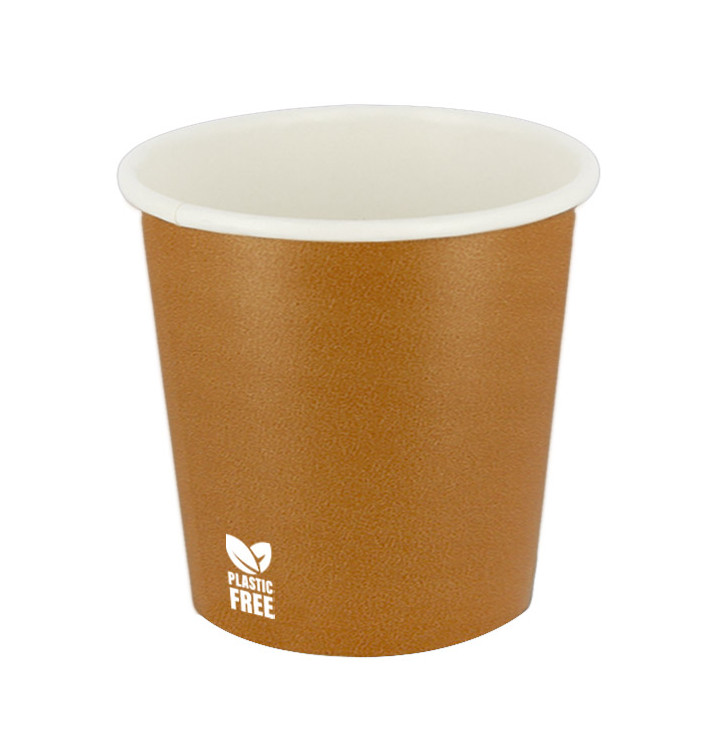 Plastic-Vrije Papieren Beker 4Oz/120ml "Caramel" Ø6,2cm (1.000 Stuks)