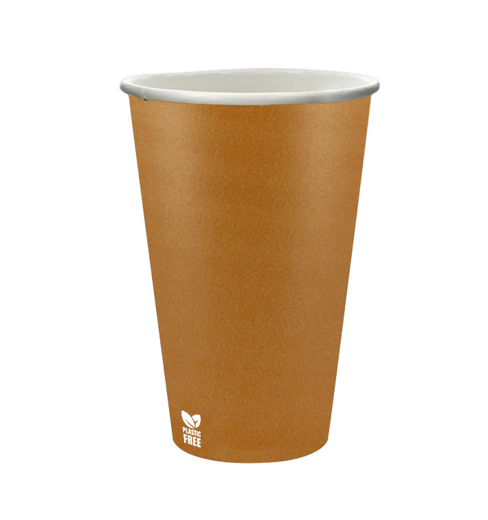 Plastic-Vrije Papieren Beker 12 Oz/360ml "Caramel" Ø8cm (50 stuks)