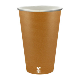 Plastic-Vrije Papieren Beker 12 Oz/360ml "Caramel" Ø8cm (50 stuks)