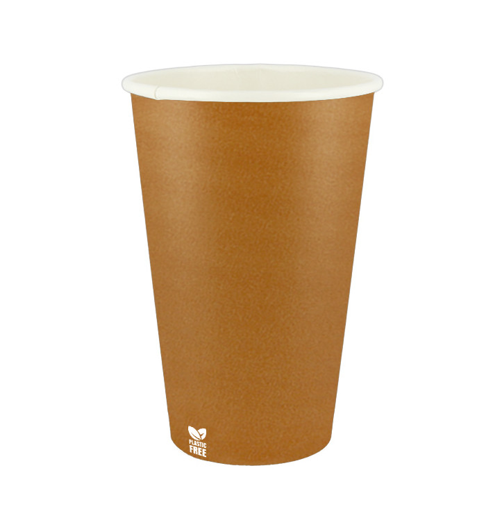 Plastic-Vrije Papieren Beker 16 Oz/480ml "Caramel" Ø9,0cm (1.000 Stuks)