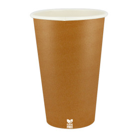 Plastic-Vrije Papieren Beker 16 Oz/480ml "Caramel" Ø9,0cm (1.000 Stuks)