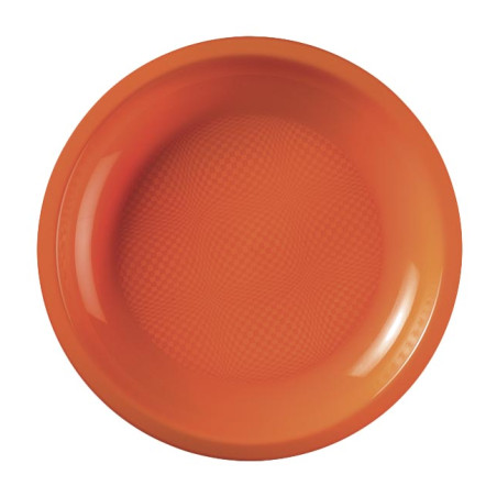 Plastic bord Plat oranje "Rond vormig" PP Ø18,5cm (600 stuks)