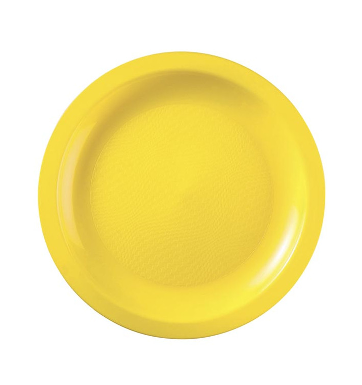 Plastic bord Plat geel "Rond vormig" PP Ø18,5cm (25 stuks) 