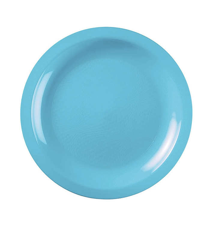 Plastic bord Plat turkoois Rond vormig PP Ø18,5cm (50 stuks) 