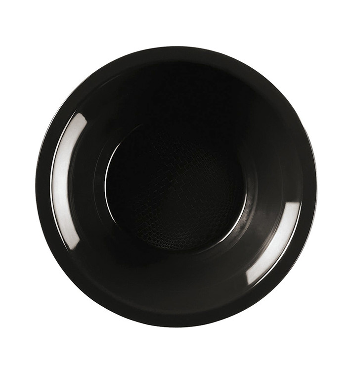 Plastic bord Diep zwart "Rond vormig" PP Ø19,5 cm (600 stuks)