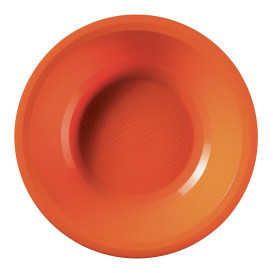 Plastic bord Diep oranje "Rond vormig" PP Ø19,5 cm (600 stuks)