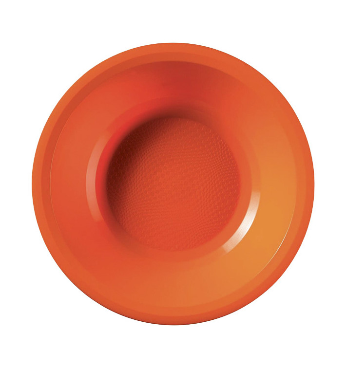 Plastic bord Diep oranje "Rond vormig" PP Ø19,5 cm (600 stuks)