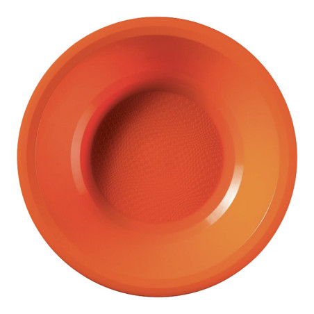 Herbruikbare harde bord Diep oranje "Rond vormig" PP Ø19,5cm (50 stuks) 