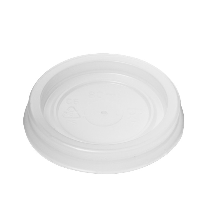 Plastic Deksel PS Ø5,7cm voor beker 80/100ml (100 stuks) 