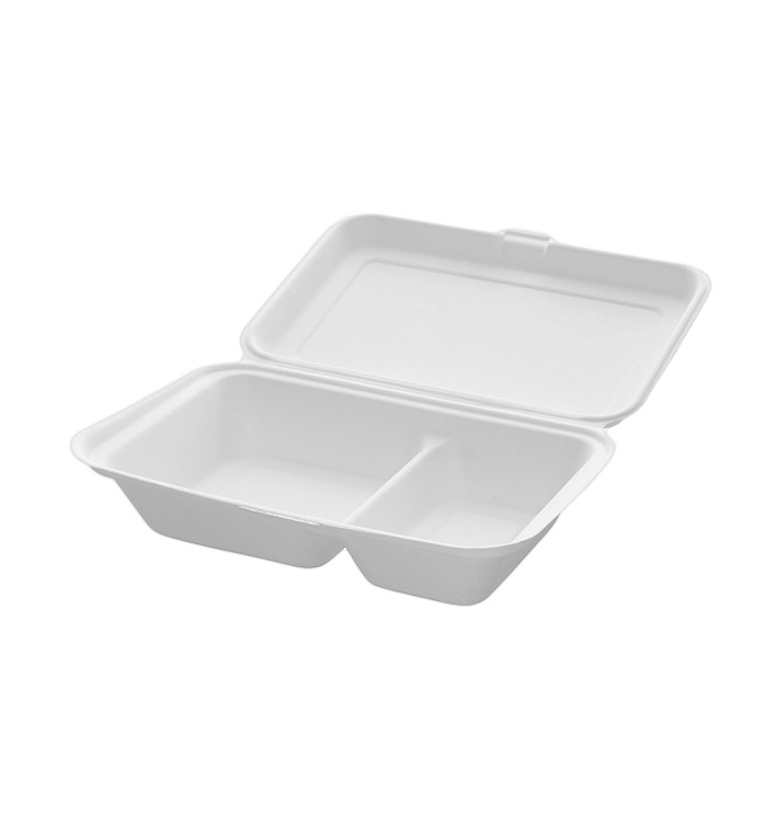 Suikerriet Gescharnierd Burger Container 24,0x12,5x6,5cm (50 stuks) 