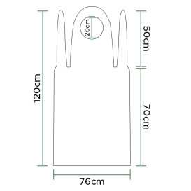 Wegwerp plastic PE schort G80 wit 76x120cm (1000 stuks)