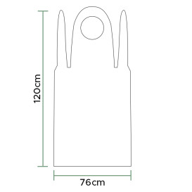 Wegwerp plastic PE schort Block G160 blauw 76x120cm (500 stuks)