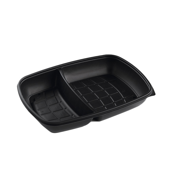 Plastic deli Container PP 2C zwart 1300ml 28x20x4cm (50 stuks) 