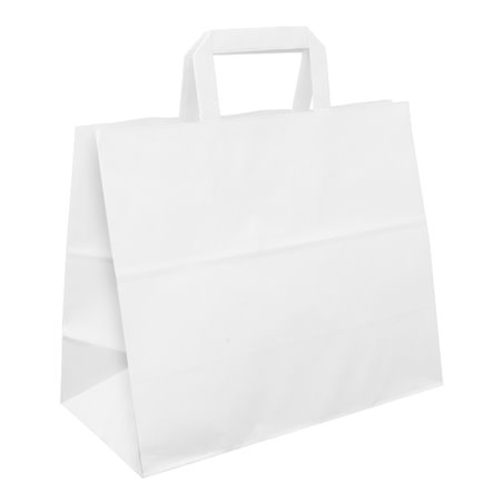 Papieren Zakken Met Vlakke Handvat 80g/m² 32+16x27cm (300 stuks)