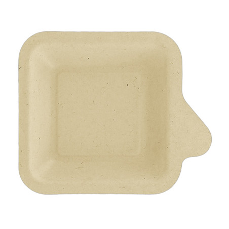 Suikerriet bord met Hendel Naturel 11x11 cm (1000 stuks)