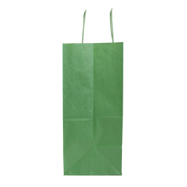 Papieren zak met handgrepen kraft groen 80g/m² 26+14x32cm (50 stuks) 