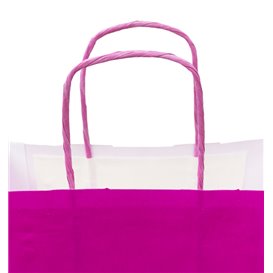 fuchsia Papieren zak met handgrepen 100g/m² 22+9x23cm (25 pcs)