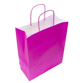 fuchsia Papieren zak met handgrepen 100g/m² 22+9x23cm (200 stuks)