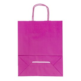 fuchsia Papieren zak met handgrepen 100g/m² 22+9x23cm (200 stuks)