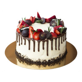 Papieren Cake cirkel goud en wit 24cm (400 stuks)