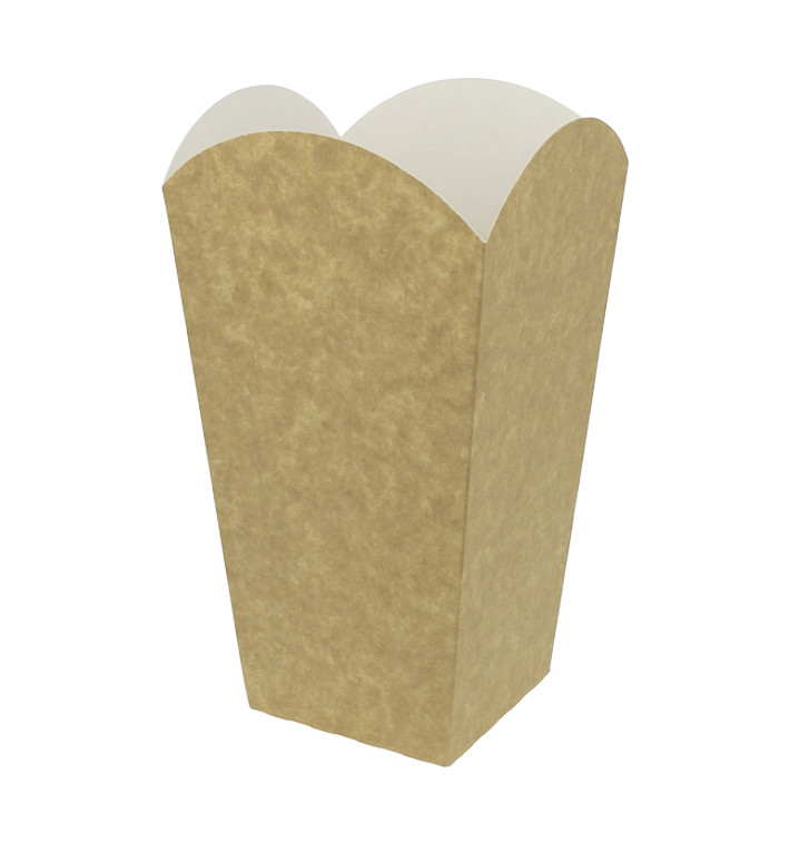 Paper Popcorn Box Large Size Kraft 150g 8,7x13x20,3cm (25 Units)