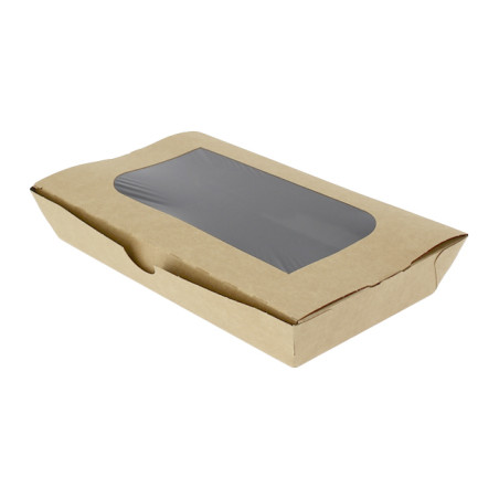 Papieren take-out Container "Premium" 21x13x3,5cm 730ml (25 stuks)