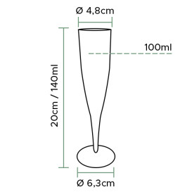 Plastic fluit Wijn Mousserende Wijn 140ml 1P "Premium" (10 stuks)