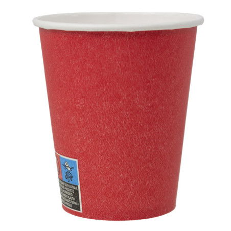 Papieren Beker 9Oz/290ml "Colors" Rood Ø8,0cm (20 stuks)