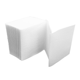 Papieren servet Tissue 2 laags V-gevouwenwit 11x21cm (6.000 stuks)