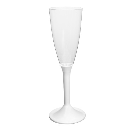 Herbruikbaar Durable Champagneglazen/flutes 120ml PS witte voet (200 stuks)