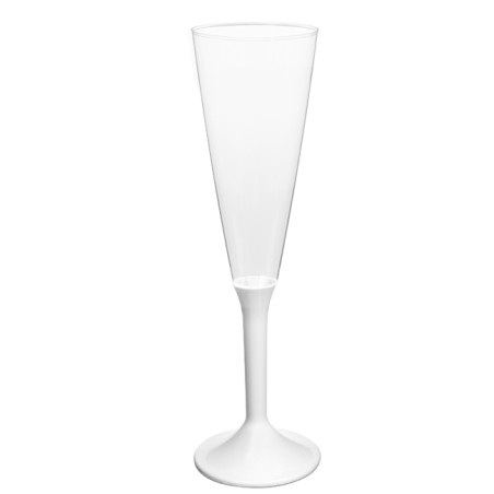 Herbruikbaar Champagneglazen/flutes 160ml PS witte voet (20 stuks)