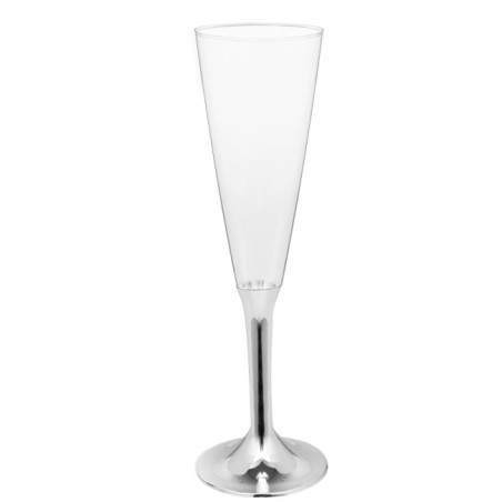 Herbruikbaar Champagneglazen/flutes 160ml PS voet zilver chroom2P (200 stuks)